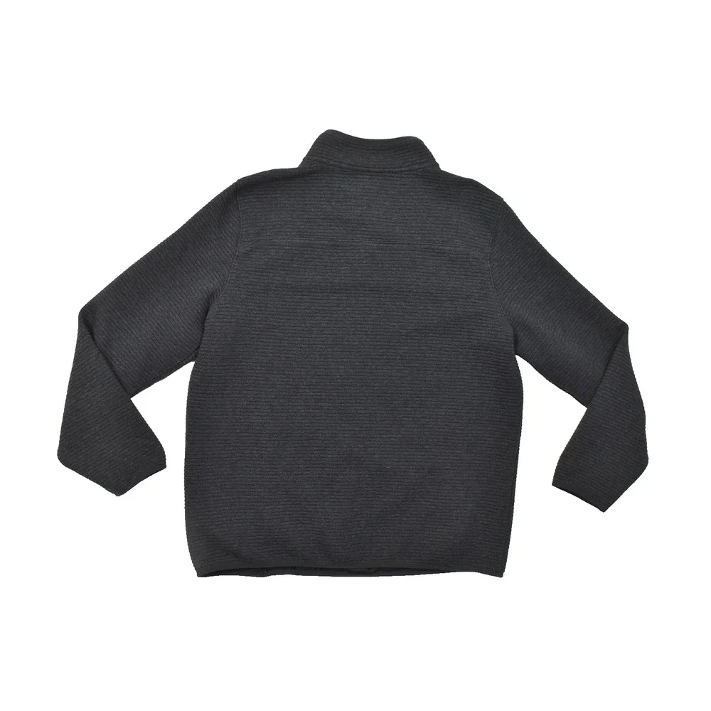 Gerry Mens XXL Black Ribbed Textured Quarter Snap Pullover Sweater Pockets 13521